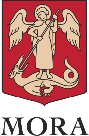 Mora kommuns logotype och länk till hemsidan